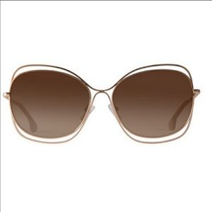 Alice & Olivia Collins Sunglasses Rose Gold SZ 60